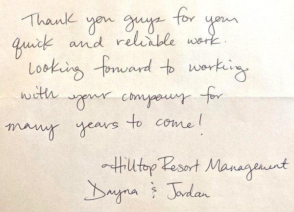 Review letter for Jelinek Well drilling from Hilltop Resort Review letter for Jelinek Well drilling from Hilltop Resort